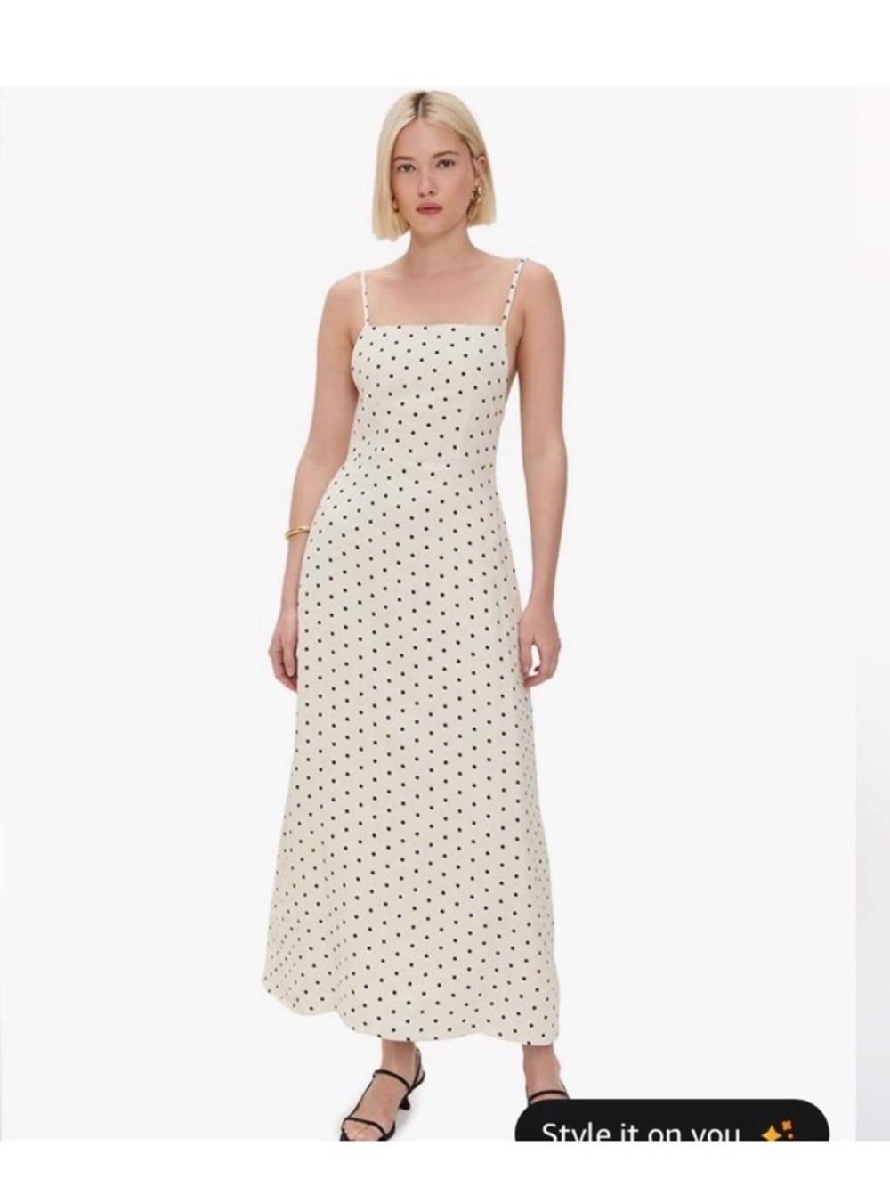 DL1961 Cream Polka Dot Linen Maxi Dress NWT